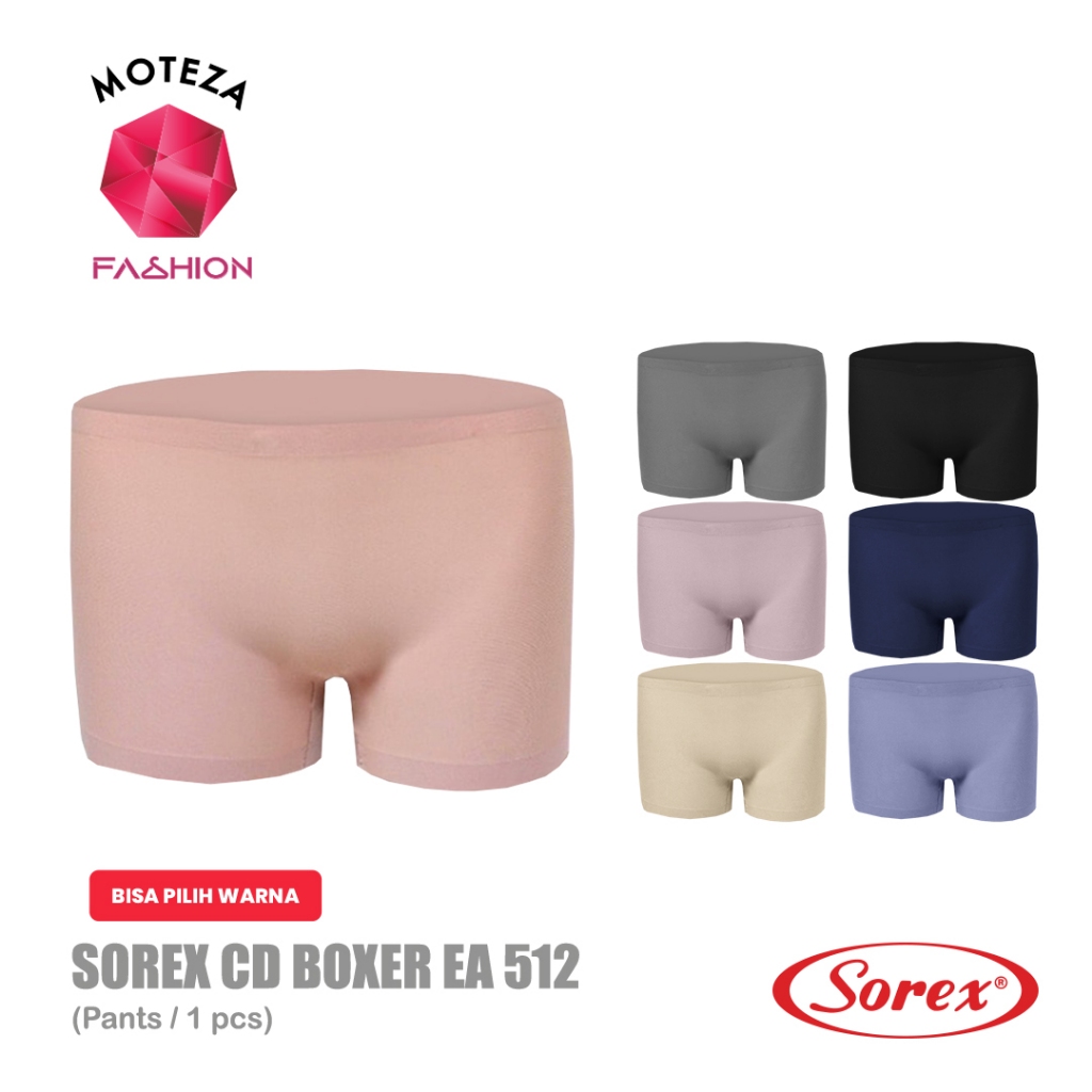 Sorex EA 512 CD Celana Dalam Boxer Wanita Seamless | Mini Panty | Stretch | Free Size M - L | BISA P