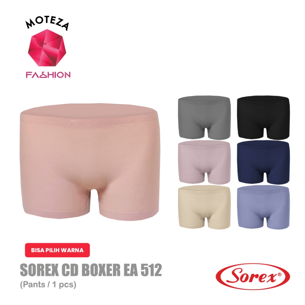 Sorex EA 512 Celana Dalam CD Wanita Boxer Mini Seamless | Free Size M - L | BISA PILIH WARNA