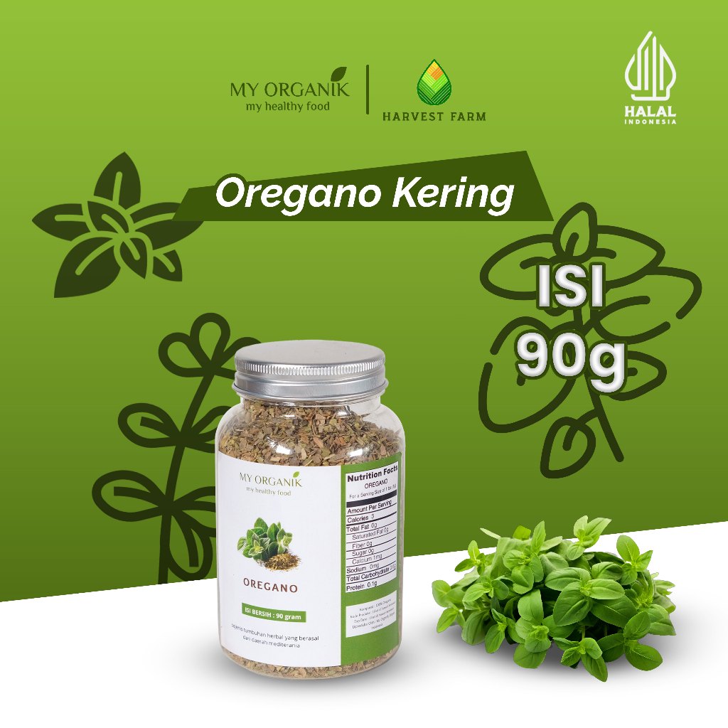 

My Organik Oregano kering 90g Daun Oregano Flakes Bubuk Bumbu Masak Dapur Rempah 90gr