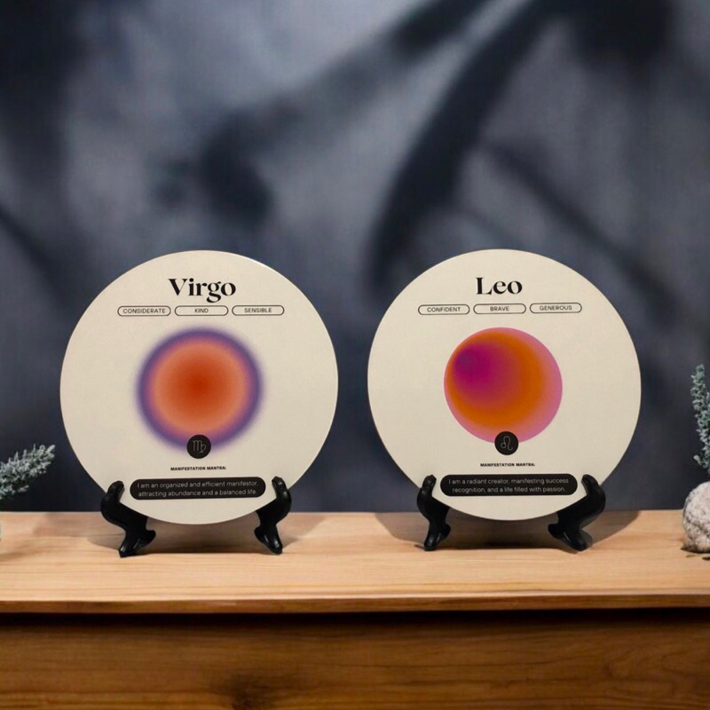 Hiasan Pajangan Meja Aesthetic Kamar Ruangan Zodiak White