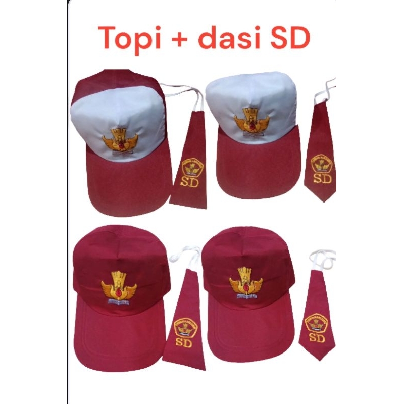 set topi dan dasi sd