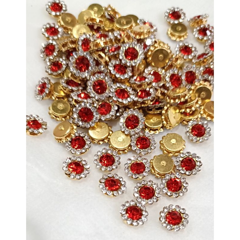 Payet Cangkang Bulat permata Merah isi 18 butir