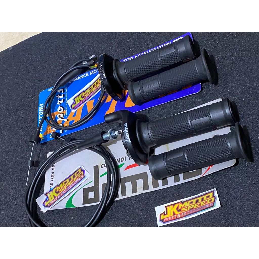 TERMURAH  gas spontan 1 kabel slim universal bahan babet + grip karet daytona domino yz day supra x 