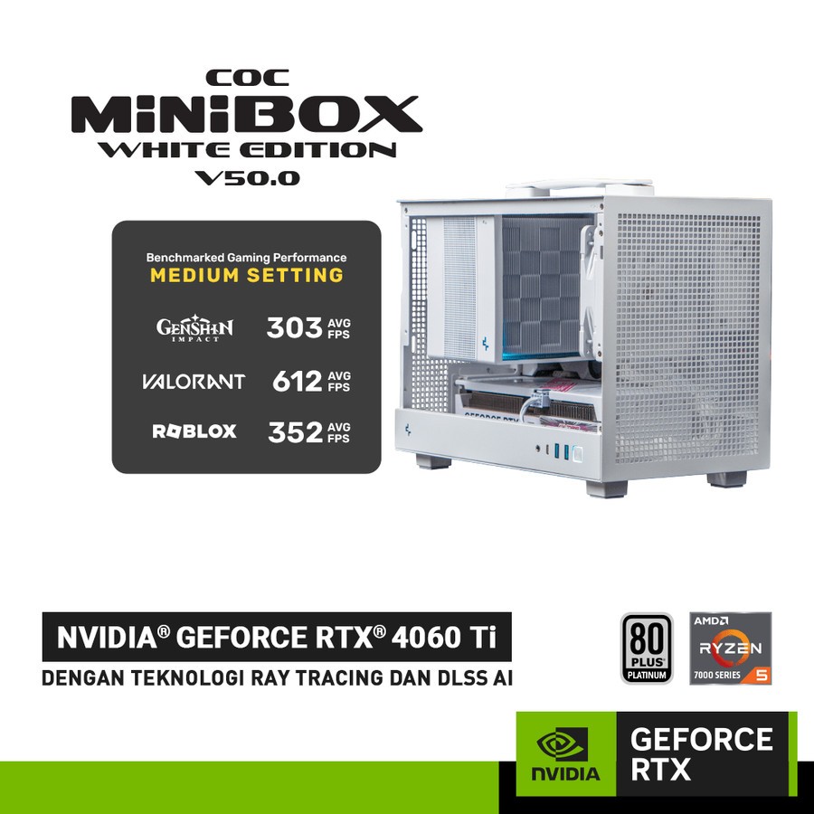COC MINI BOX V50.0 WHITE EDITION - Paket PC Rakitan Mini GeForce RTX 4060 Ti