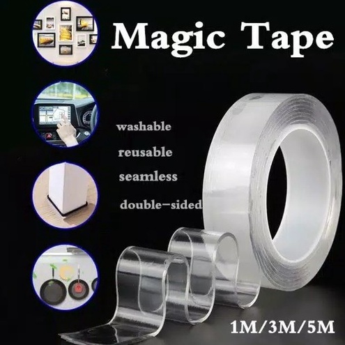 

SPESIAL TT Nano Double Tape Bening Super Magic Acrylic Isolasi 1M 3M 5M Transparan Waterproff Dobel Tip Tahan Air Akrilik Washable
