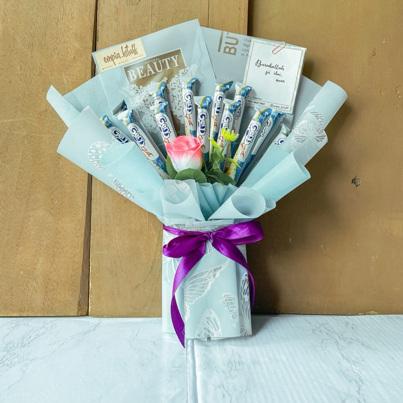 

BUKET GERY SALUUT BIRU HADIAH WISUDA GRADUATION ULANG TAHUN