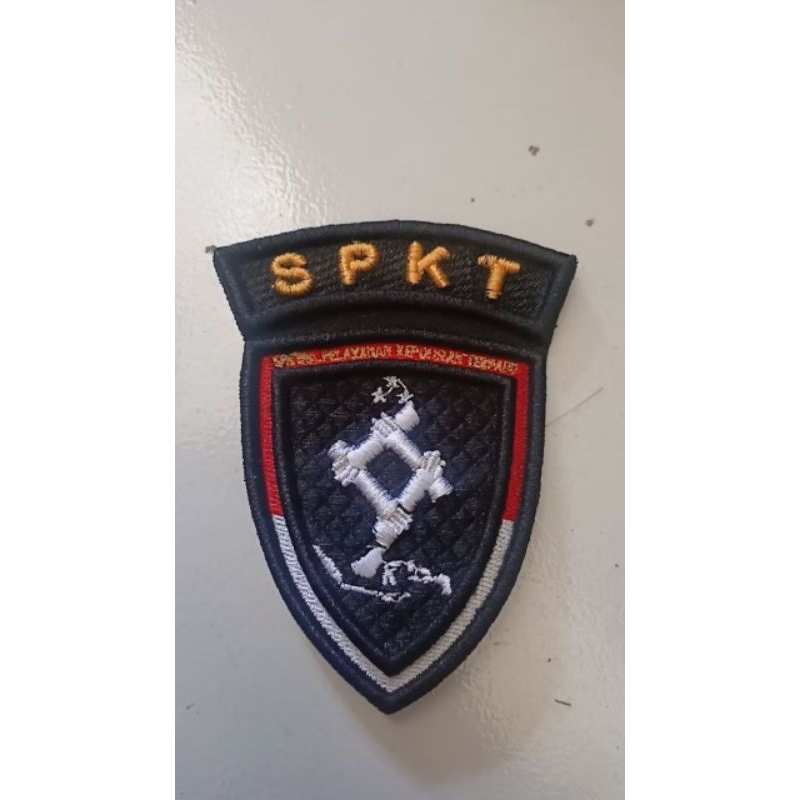 Bed bordir logo SPKT polri
