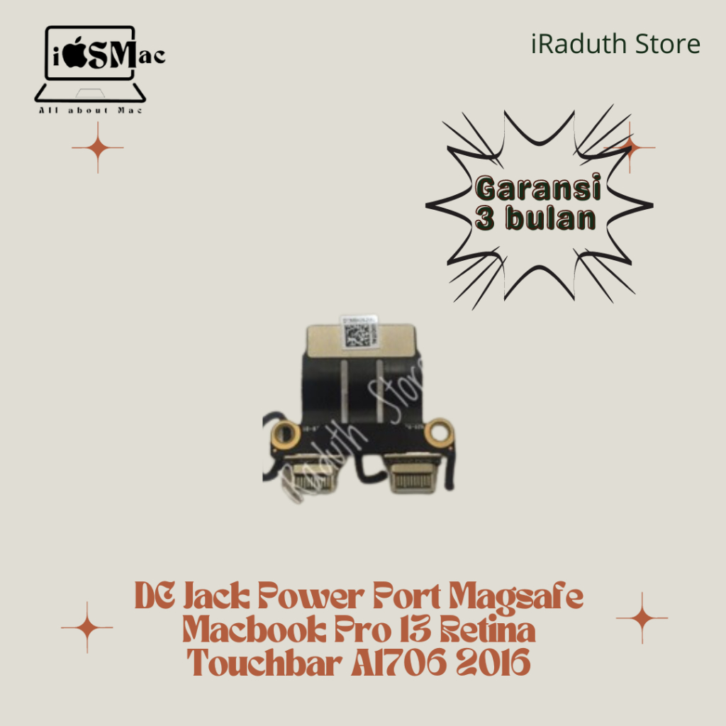 DC Jack Power Port Magsafe Macbook Pro 13 Retina Touchbar A1706 2016
