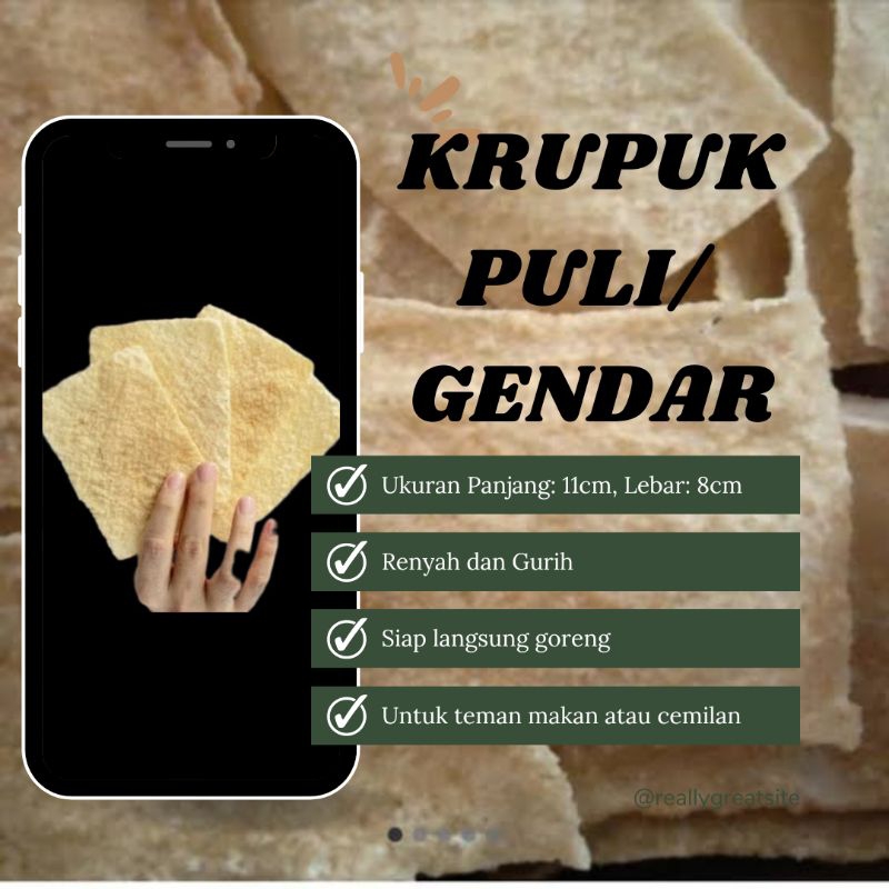 

Kerupuk krupuk Puli Kotak/Krupuk Gendar/Kerupuk Nasi Mentah Renyah