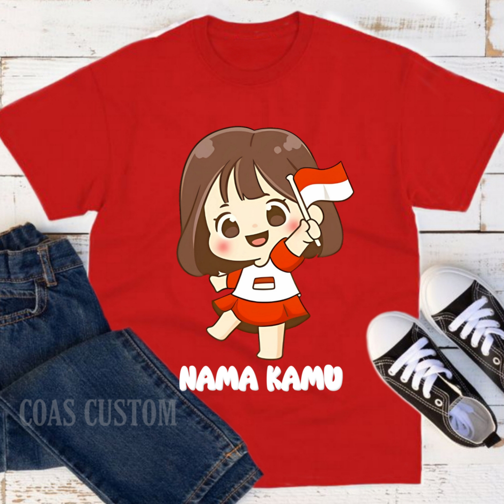 BAJU KAOS ANAK 17 AGUSTUSAN GRATIS CETAK NAMA