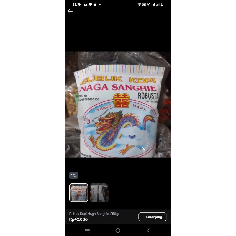 

Kopi naga sanghie 250 gram