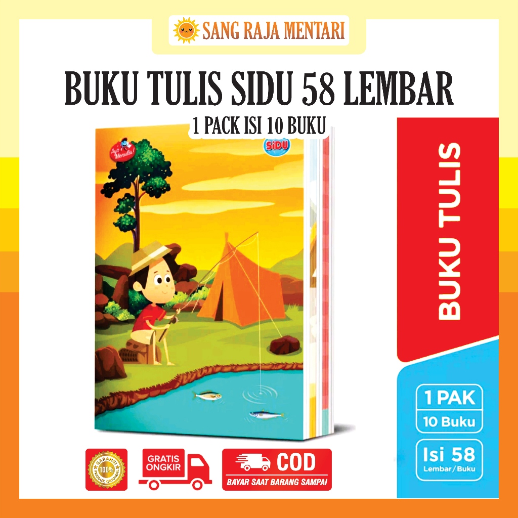 

Buku Tulis Sidu 58 Lembar Dapat 10 Buku ( 1 Pack ) | Buku Garis Anak Sekolah