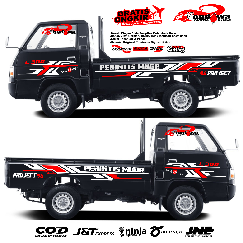 stiker cutting mobil l300 cutting stiker mobil pick up l300 terbaru keren