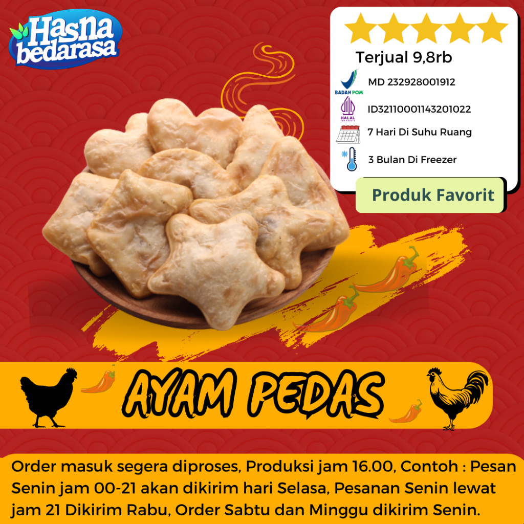 

Cireng Isi Ayam Pedas Makanan Khas Bandung Kemasan Vacum Hasna Bedarasa