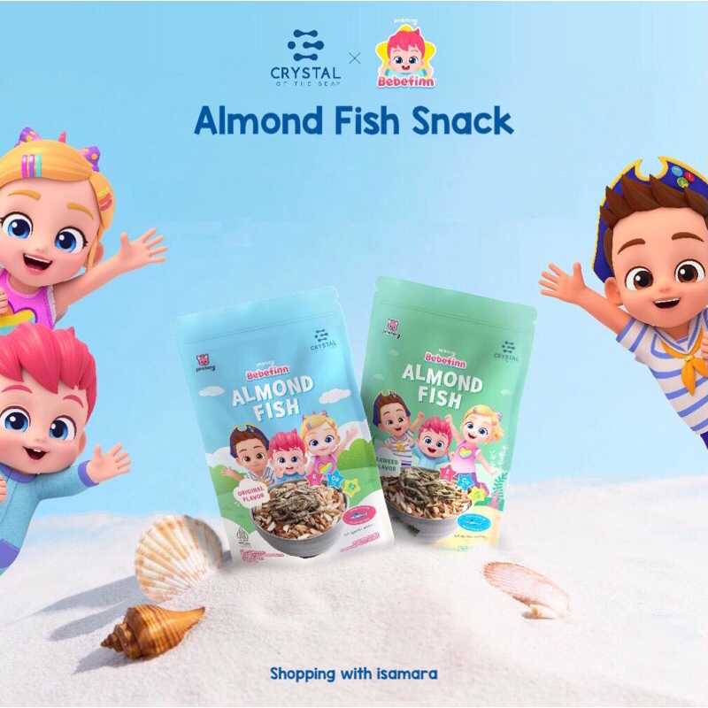 

Crystal of the Sea | Pinkfong Bebefinn Almond Fish Snack 80gr / Ikan Teri Jengki Kacang Alamond Premium