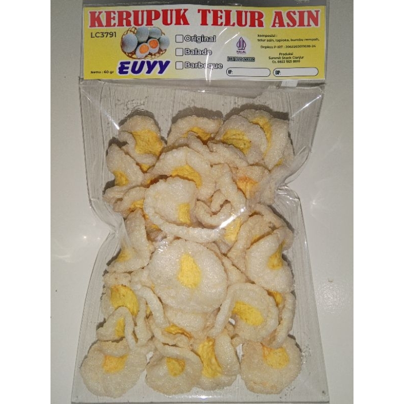 

kerupuk telur asin Euyy 65 gram