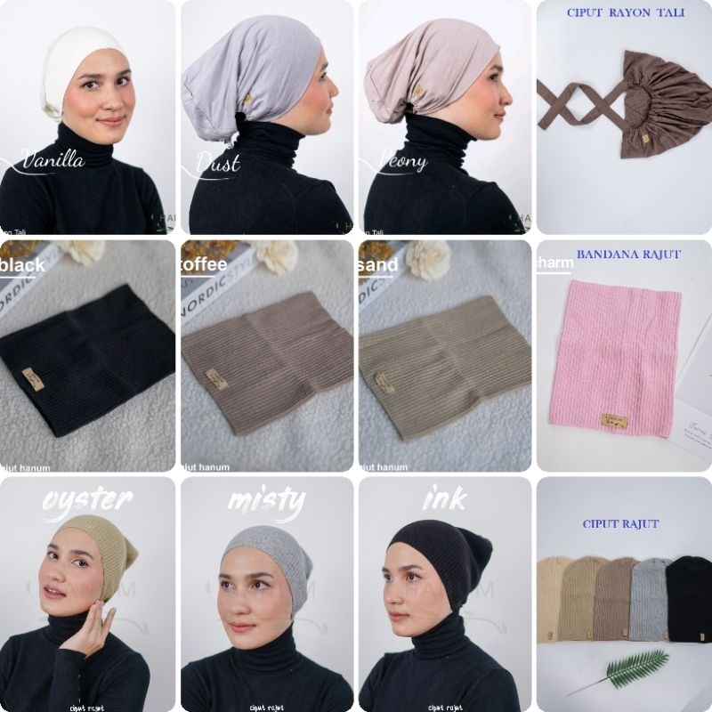 Bandana Ciput Rayon Hanum Rajut Dwihanda by hanum_id hanum