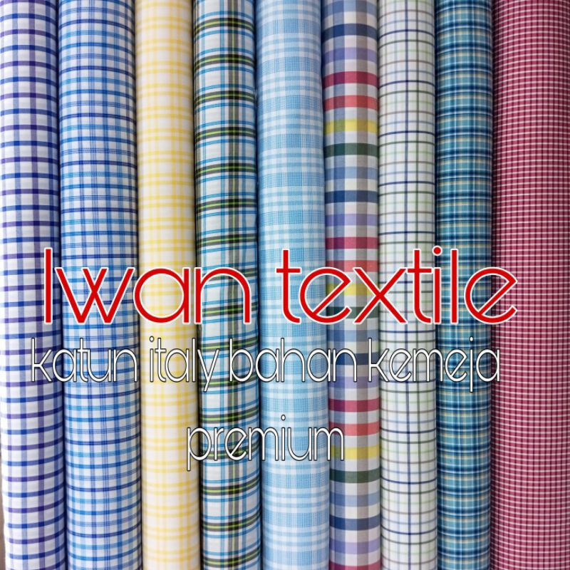PROMO kain kotak kotak kain katun kotak kotak katun Italy bahan kemeja gamis pria wanita premium qua