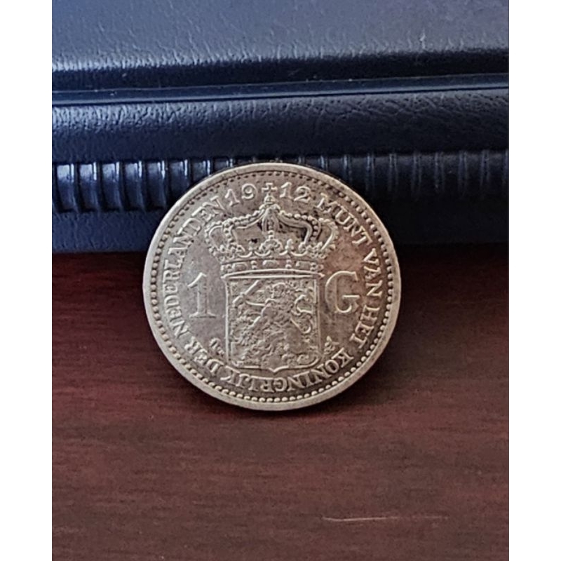 koin kuno 1 gulden Wilhelmina Crown 1912