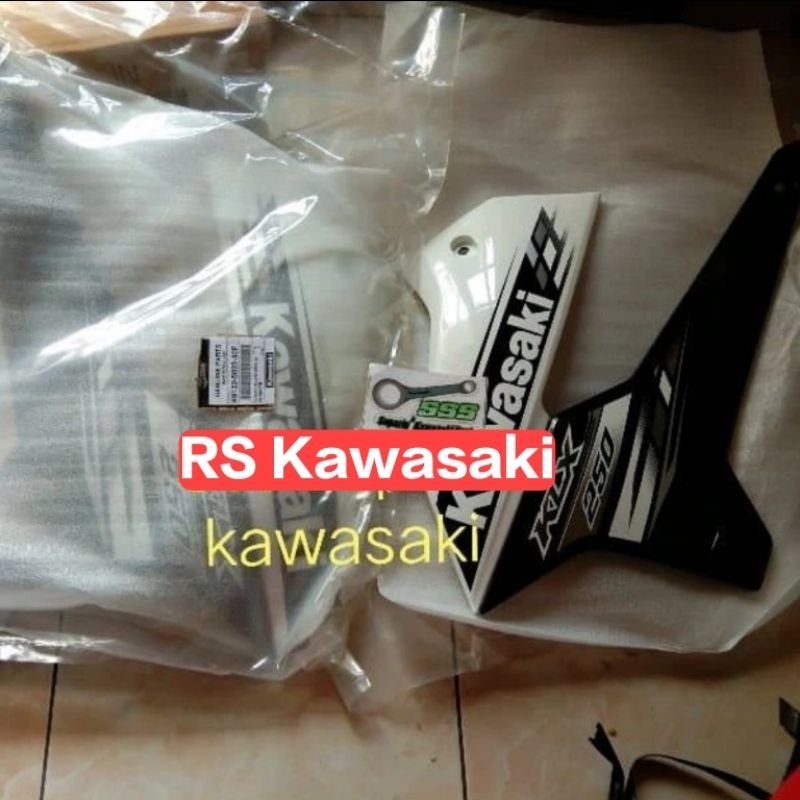 cover sayap tangki klx 250 klx250 hitam stiker putih original