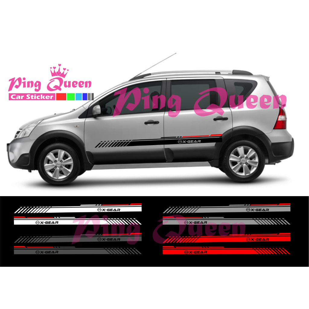 Sticker mobil x gear striping sticker list mobil Nissan x gear