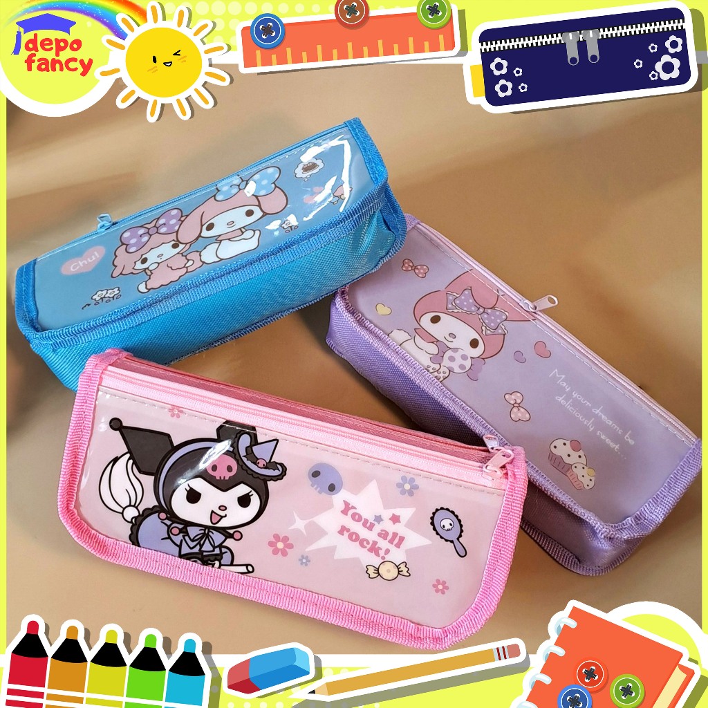 

Kotak Pensil Kain 2 Resleting 5290 / Pencil Case / Boks Pensil / Box Pen / Tepak Pensil