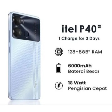 Itel P40 4/128 GB Baru Garansi Resmi New