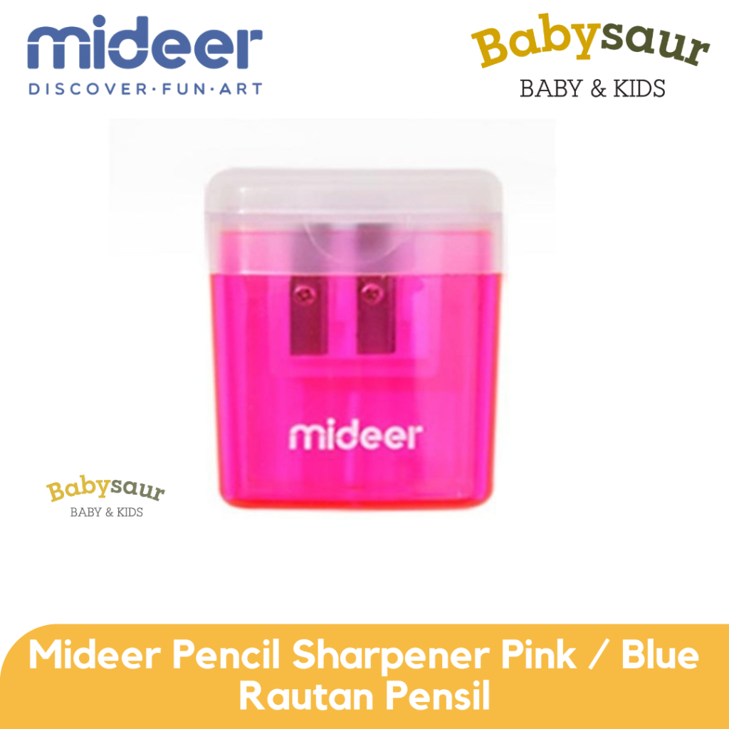 

MIdeer Pencil Sharpener Pink / Blue Rautan Orotan Ongotan Serutan Pensil Pinsil Triangle Shape Alat Tulis Sekolah Anak Anak