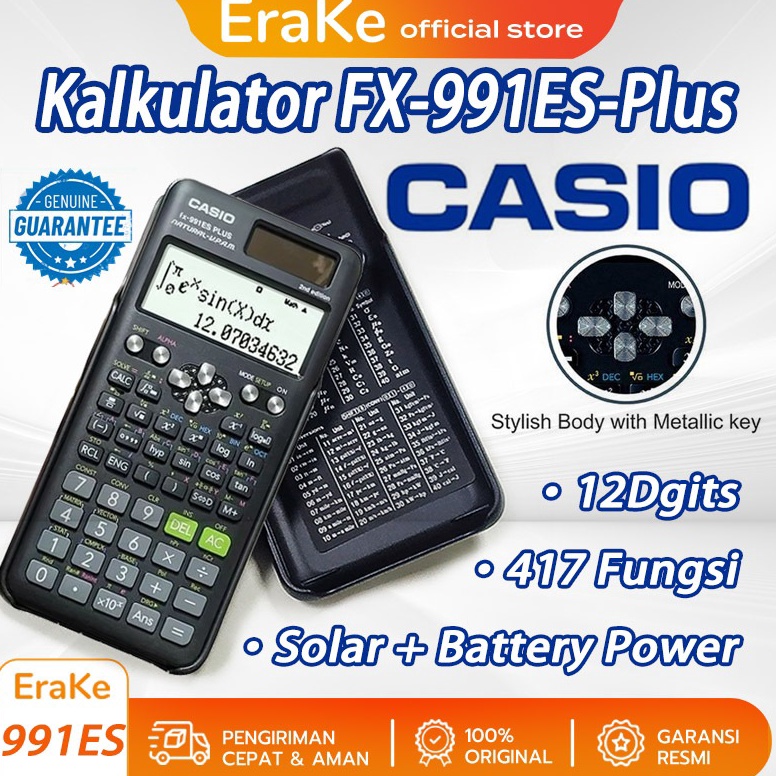 

KODE T26C Kalkulator Scientific Casio ilmiah FX991EX991ESPlus Calculator Scientific Casio Kalkulator Casio Scientific 417 FungsiDua Sumber Tenaga Baterai Dan Tenaga Matahari4 Konstanta Rumus