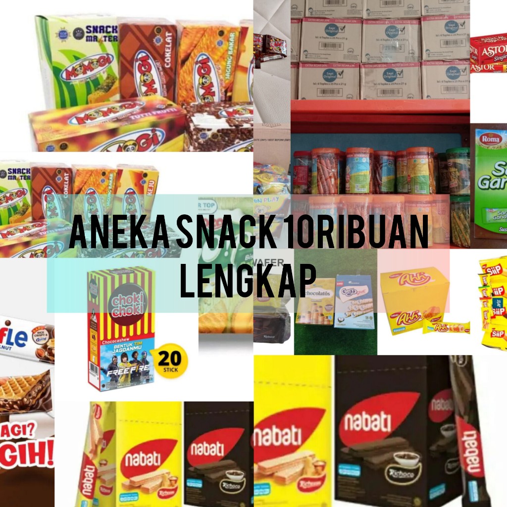 

SS - Aneka Snack Box 10 Ribuan /Jajan Renteng Renceng /Ahh / Momogi / Rolls / Go potato / Superstar