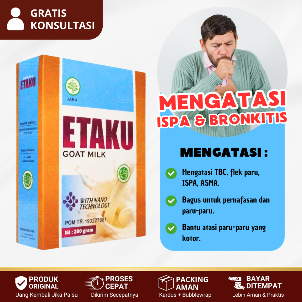 Obat ISPA, Susu Pernafasan, Obat Nafas Panjang, Susu Untuk Bronkitis - ETAKU Goat Milk