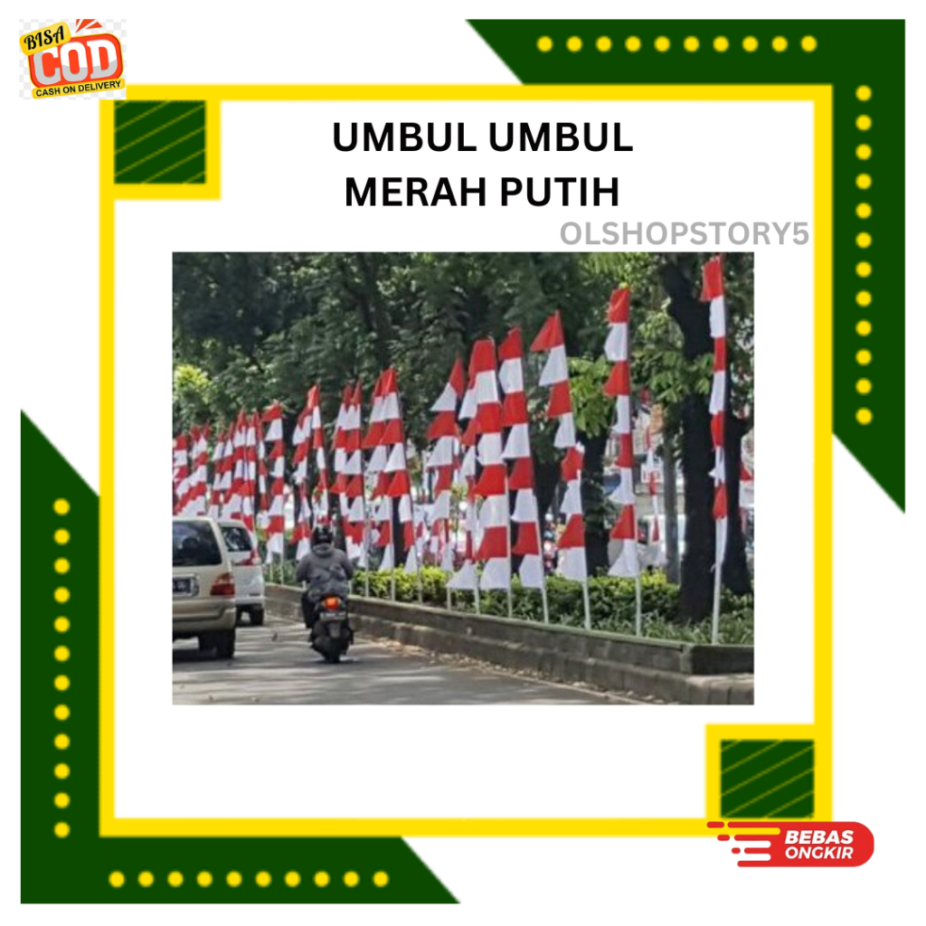 Umbul Umbul Merah Putih / Termurah Dekorasi 17 Agustus / Umbul Umbul /Bendera Merah Putih Murah