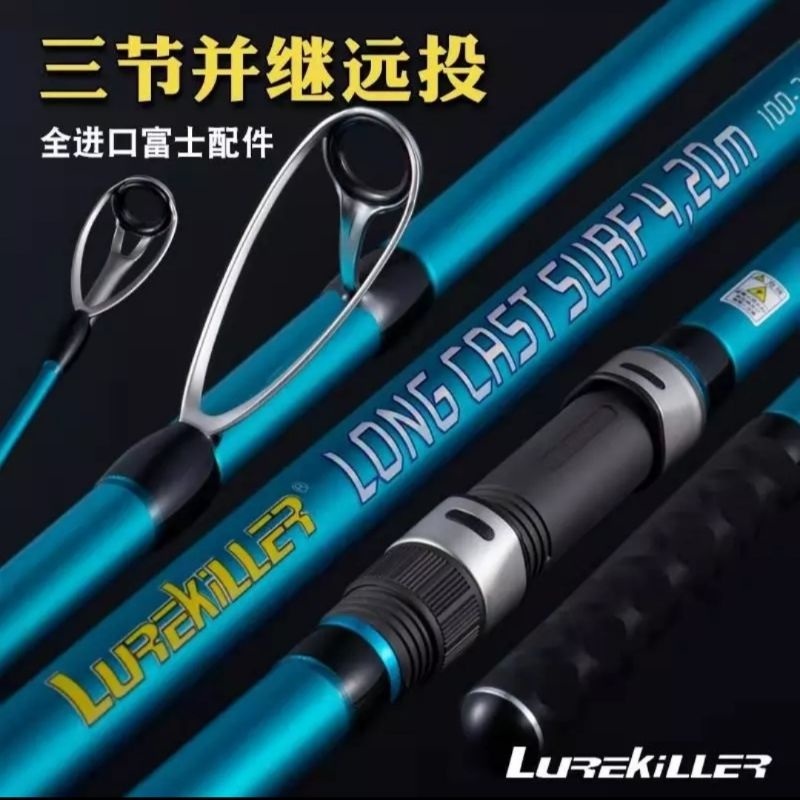 JORAN pANCING pASIRAN rOCK FISHING Lurekiller  Surf CASTING 4.2M 3 Bagian 200-400G Kualitas Jepang 4