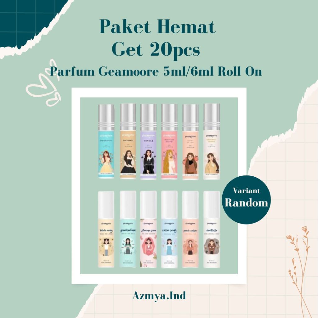 PAKET USAHA 20PCS PARFUM GEAMOORE & OHMYSKIN ROLL ON 5ML BPOM Paket Reseller BODY MIST 30ML 15ML