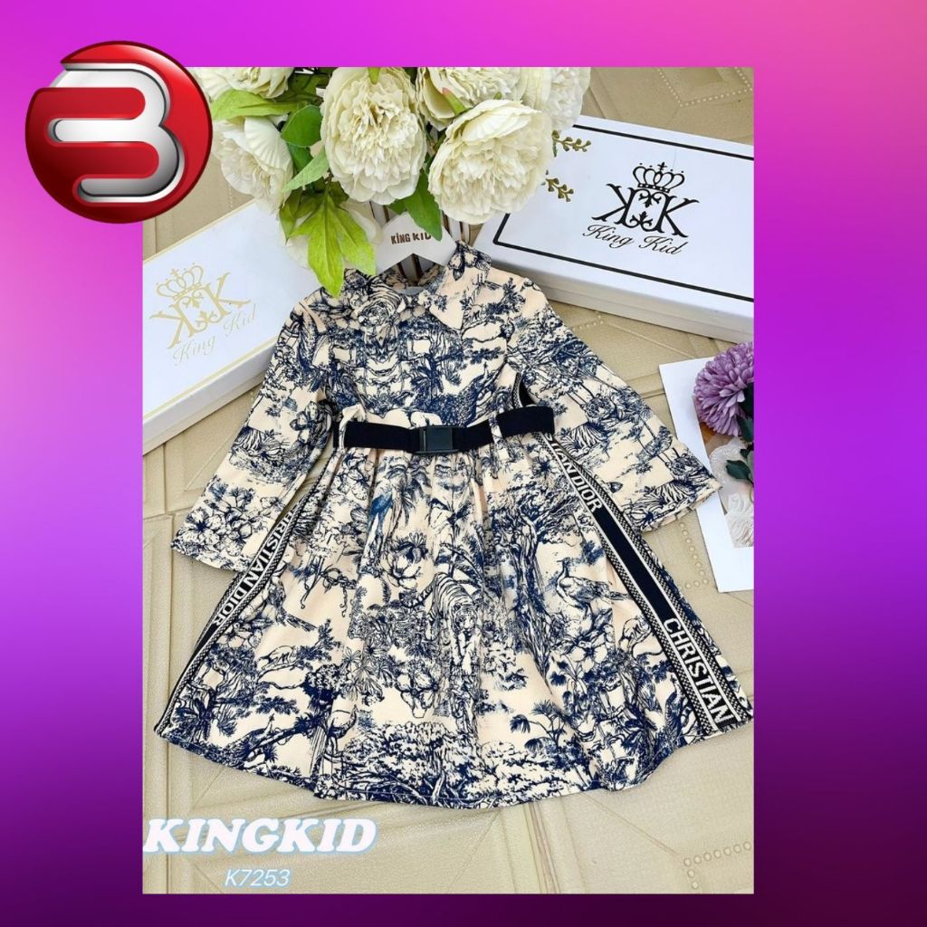 BARAKOO-DRESS KING KID ANAK PEREMPUAN IMPORT PREMIUM K-7253