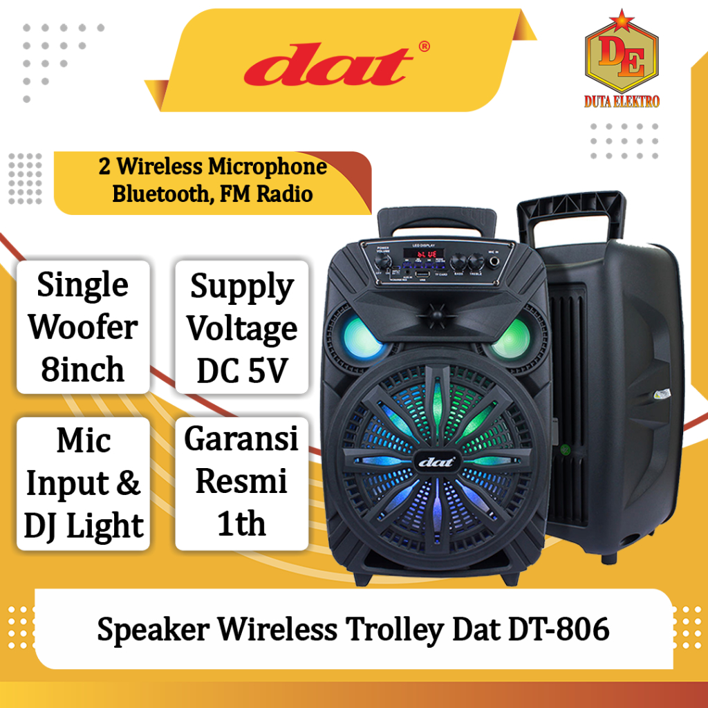 Speaker Wireless Dat DT 806 Trolley Portable