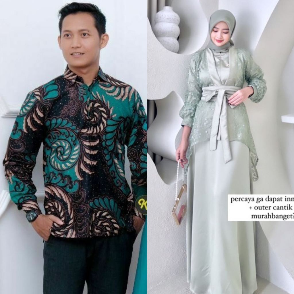 Couple Kondangan Pasangan Batik Viscose | Baju Tunangan Couple Pasangan Mewah | Lamaran Outfit Coupl