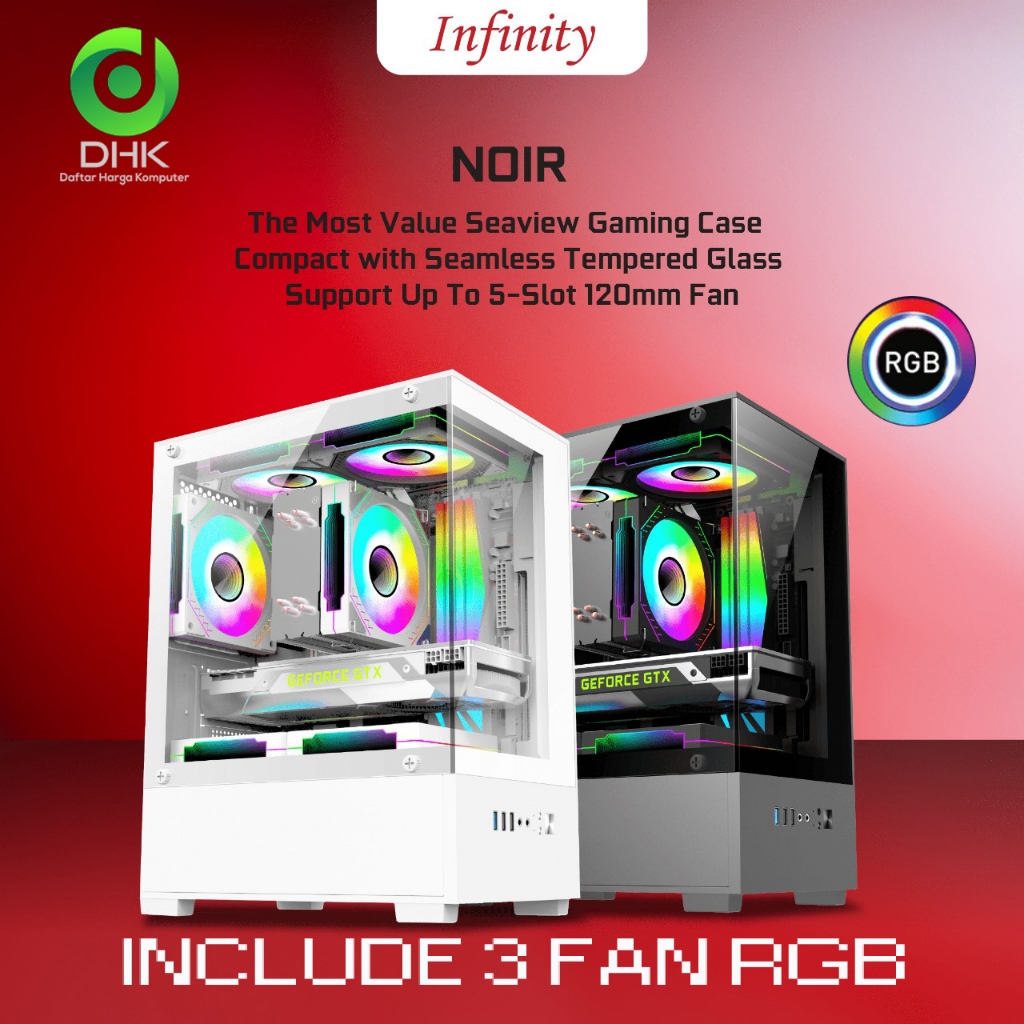 Casing Infinity Noir MATX  FREE 3 FAN RGB