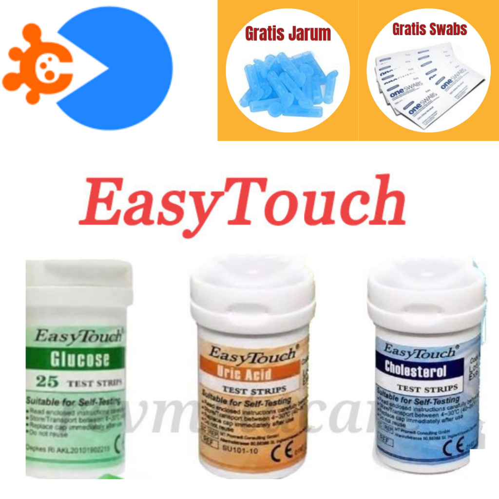 EASY TOUCH Strip Isi Ulang Gula Datah, Kolestrol, dan Asam Urat EASY TOUCH 3 IN 1