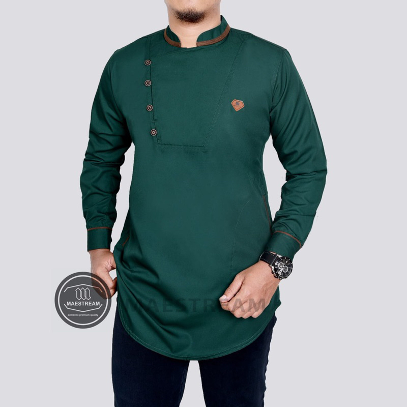 Baju Koko Kurta Pria Lengan Panjang Kancing Samping By Maestream