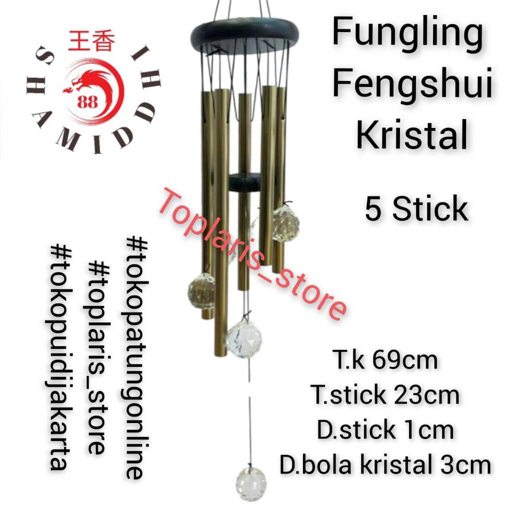 Fungling 5 Stick Kristal Bulat Fengshui