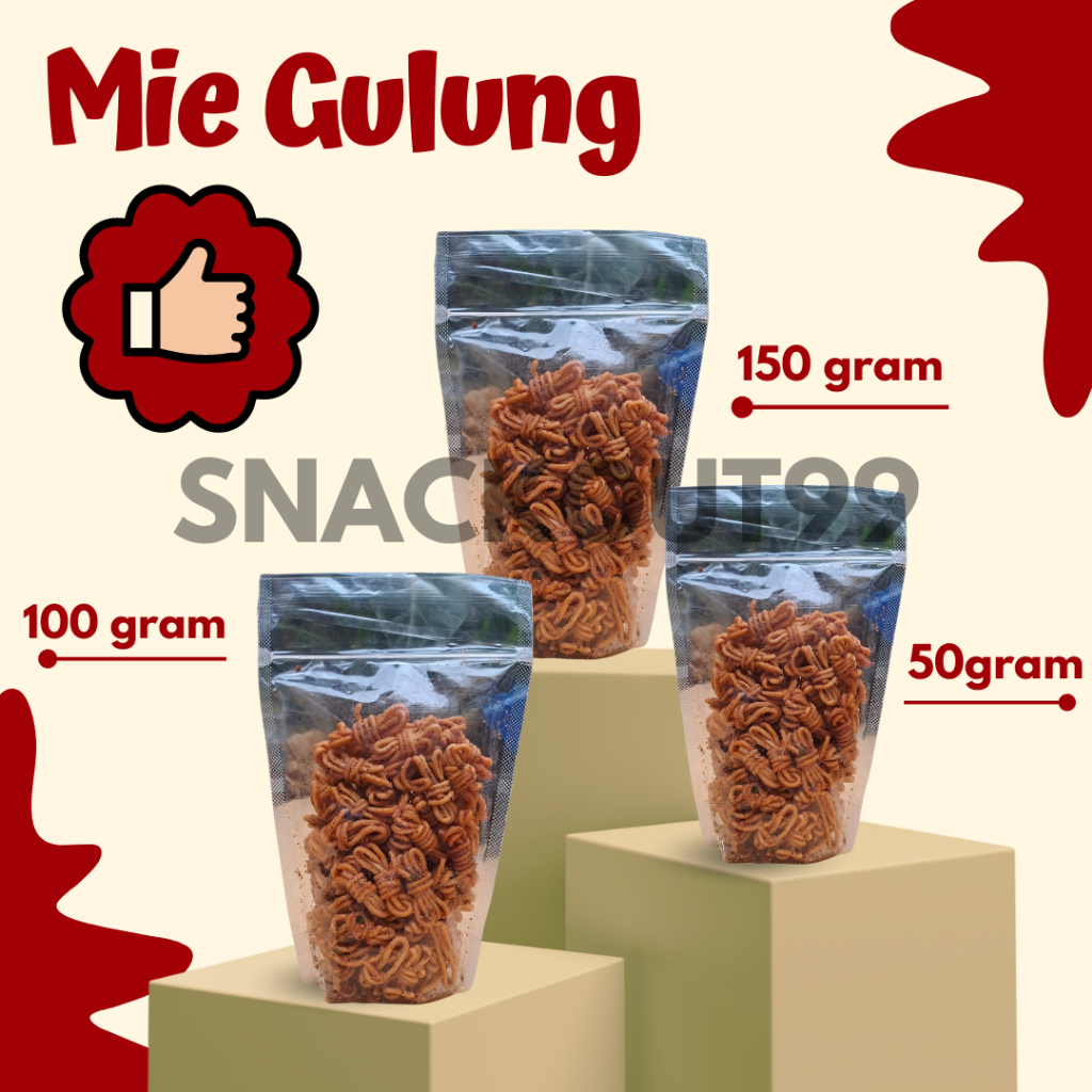 

[KEMASAN EKONOMIS] Mie Gulung Pedas Daun Jeruk 50 gram - 150 gram Termurah Terenak