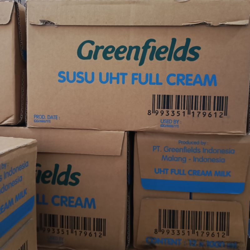 

Susu UHT Greendfields 1000ml KARTON | Greendfields UHT 1 Liter