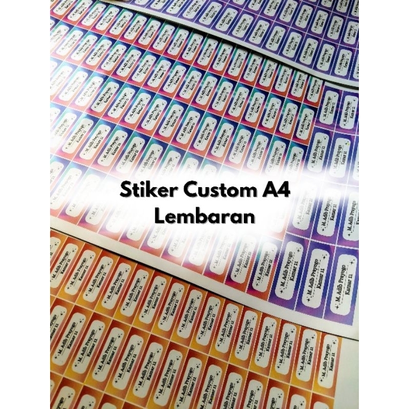 

READYSTOK Stiker Custom A4 Lembaran Pakai Desain Sendiri Bebas Pilih Bentuk Sehari Jadi