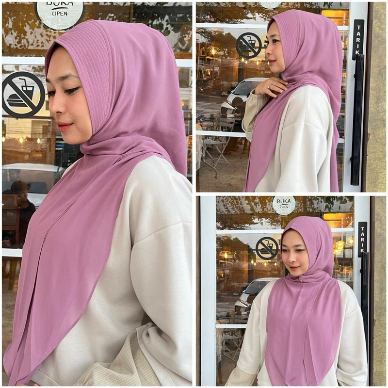 Zinnia HIJAB Hoodie Instan Polos Ceruty Premium 2 layer, Hijab Harian Daily, Kerudung, Jilbab Instan