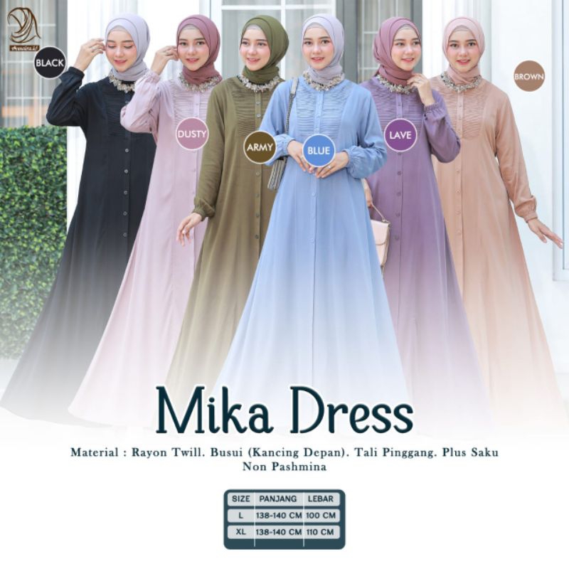 MIKA DRES BY ORI NAURA // GAMIS POLOS BAHAN RAYON TWILL