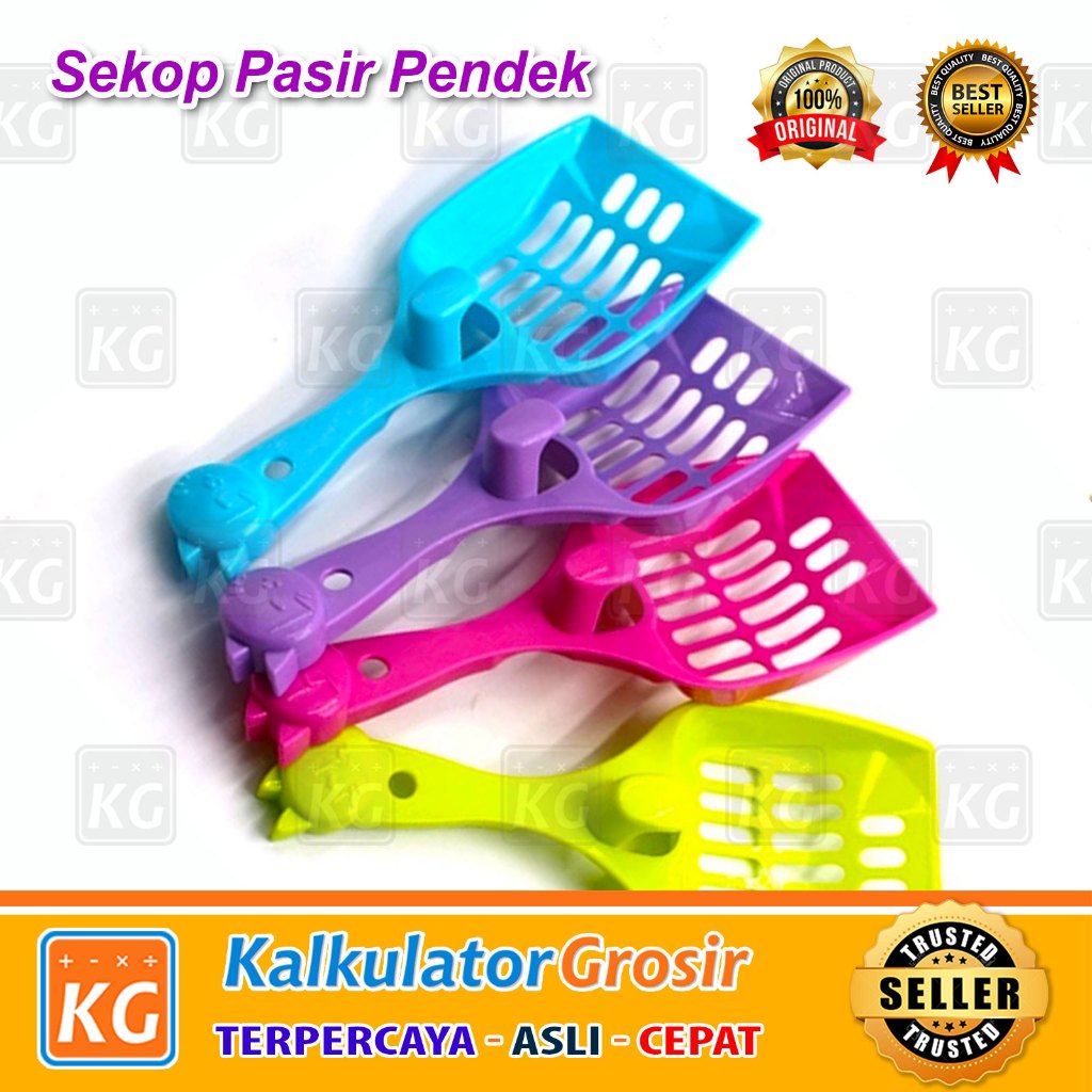 Serokan Pasir Kucing Pendek Sekop Pasir Kucing Warna Kotoran Hewan Cat Litter Scoop Anjing Skop Pend