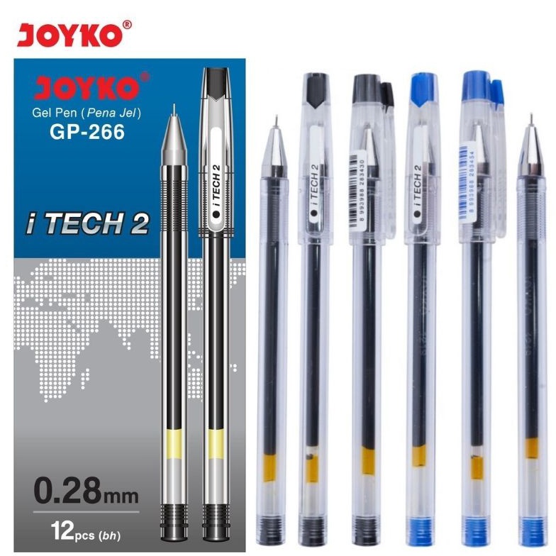 

1 LSN 12 PCS Gel Pen Pulpen Pena Joyko GP266 iTech 2 28 mm KODE O4O7