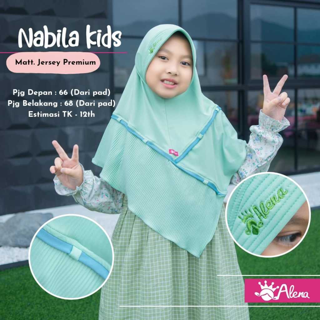 Hijab Anak ori Alena Kids Series Nabila// Jilbab Anak TK-SD Tanggung Jersey Premium Adem