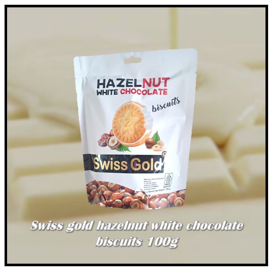 

Swiss gold hazelnut white chocolate biscuits 100g